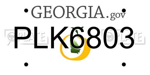 PLK6803 Georgia License Plate