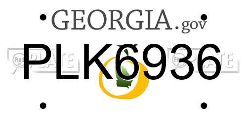PLK6936 Georgia License Plate