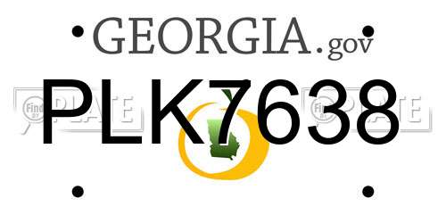 PLK7638 Georgia License Plate