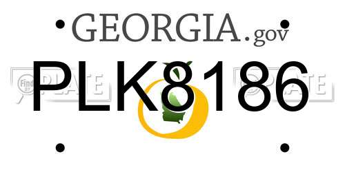 PLK8186 Georgia License Plate