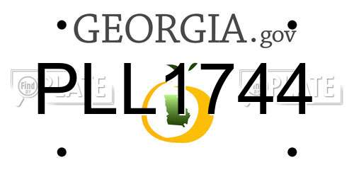 PLL1744 Georgia License Plate