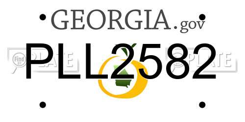 PLL2582 Georgia License Plate