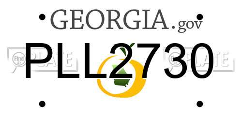 PLL2730 Georgia License Plate