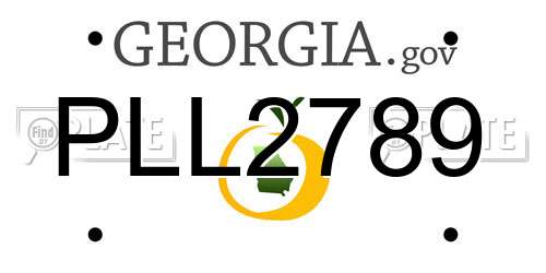 PLL2789 Georgia License Plate