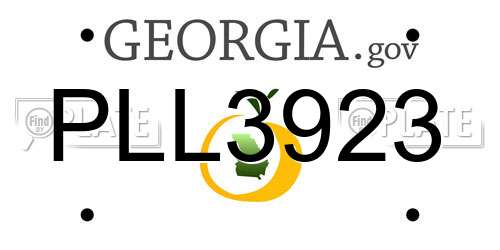 PLL3923 Georgia License Plate