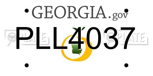PLL4037 Georgia License Plate