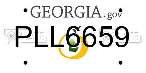 PLL6659 Georgia License Plate
