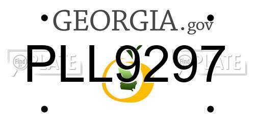 PLL9297 Georgia License Plate