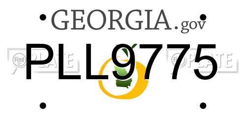 PLL9775 Georgia License Plate