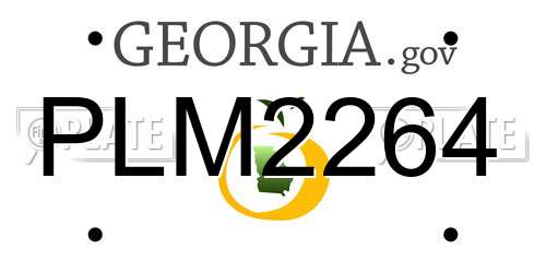 PLM2264 Georgia License Plate