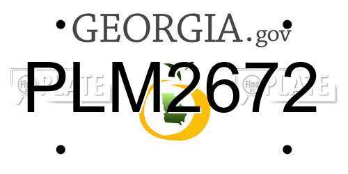 PLM2672 Georgia License Plate