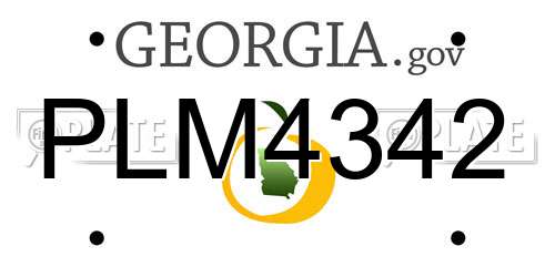 PLM4342 Georgia License Plate