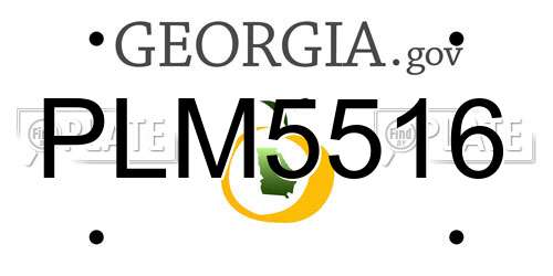 PLM5516 Georgia License Plate