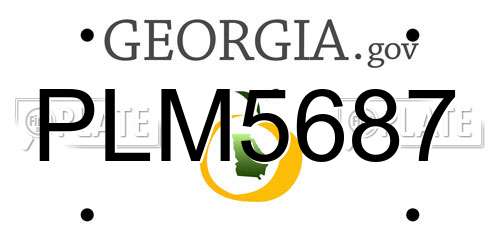 PLM5687 Georgia License Plate