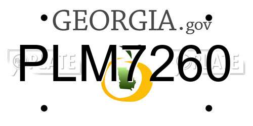 PLM7260 Georgia License Plate