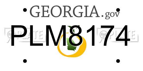 PLM8174 Georgia License Plate