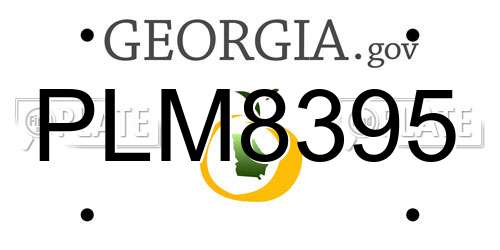 PLM8395 Georgia License Plate