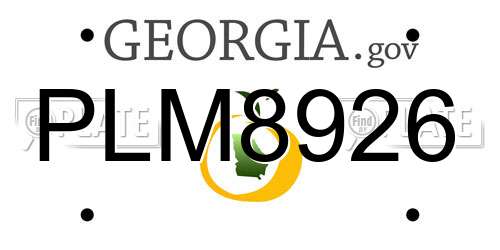 PLM8926 Georgia License Plate