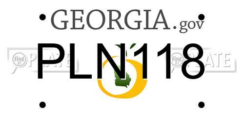 PLN118 Georgia License Plate