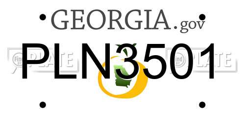 PLN3501 Georgia License Plate
