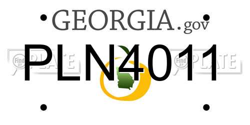 PLN4011 Georgia License Plate