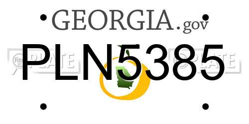 PLN5385 Georgia License Plate