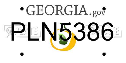 PLN5386 Georgia License Plate