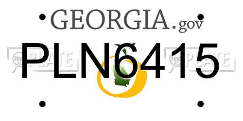PLN6415 Georgia License Plate