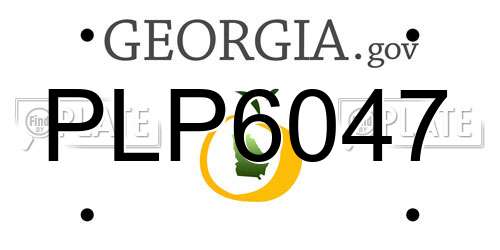 PLP6047 Georgia License Plate