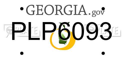 PLP6093 Georgia License Plate