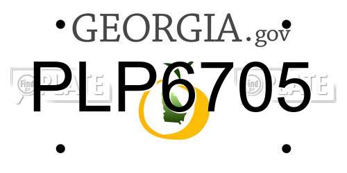 PLP6705 Georgia License Plate