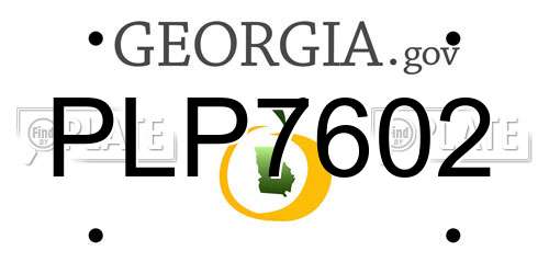 PLP7602 Georgia License Plate
