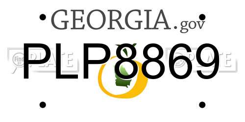 PLP8869 Georgia License Plate