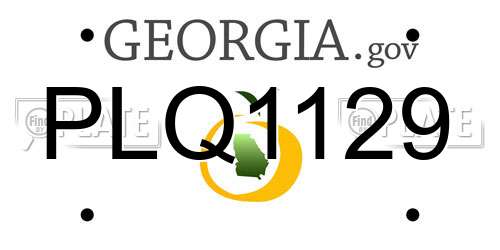 PLQ1129 Georgia License Plate