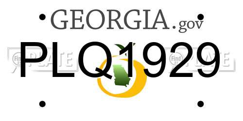 PLQ1929 Georgia License Plate