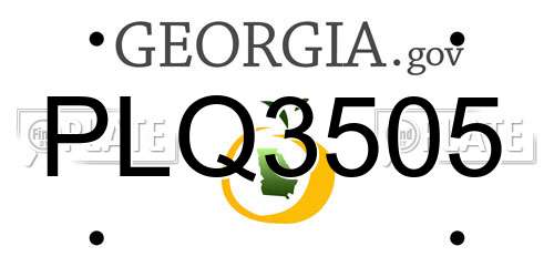 PLQ3505 Georgia License Plate