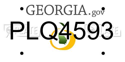 PLQ4593 Georgia License Plate