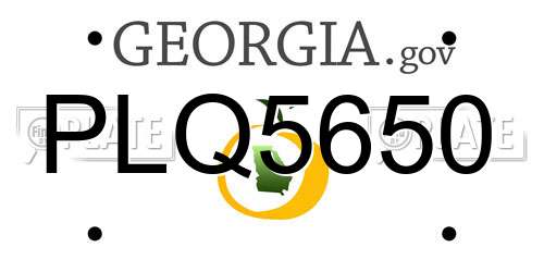 PLQ5650 Georgia License Plate
