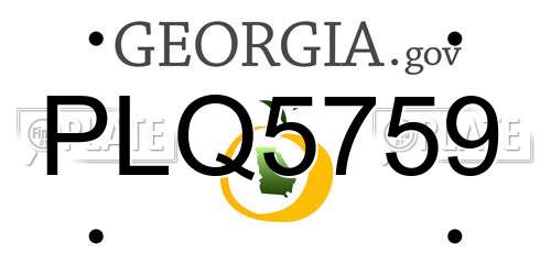 PLQ5759 Georgia License Plate