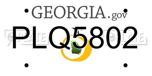 PLQ5802 Georgia License Plate