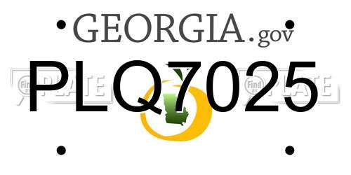 PLQ7025 Georgia License Plate