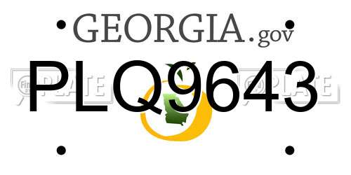 PLQ9643 Georgia License Plate