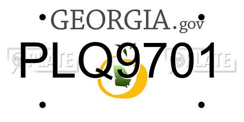 PLQ9701 Georgia License Plate