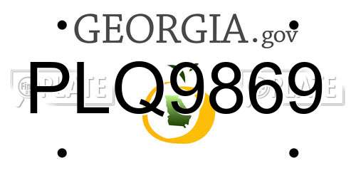 PLQ9869 Georgia License Plate