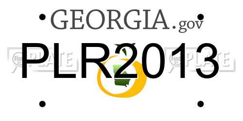 PLR2013 Georgia License Plate