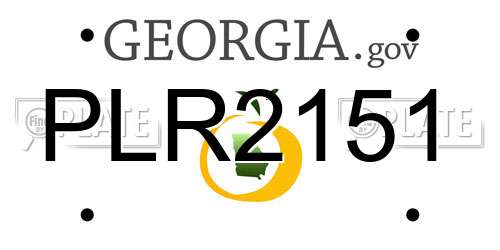 PLR2151 Georgia License Plate