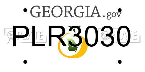 PLR3030 Georgia License Plate