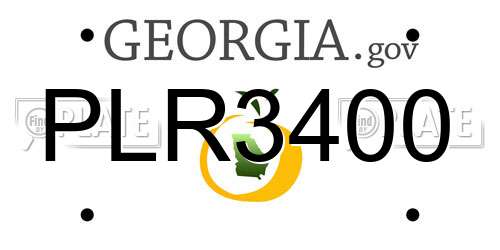 PLR3400 Georgia License Plate