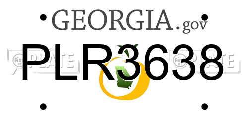 PLR3638 Georgia License Plate