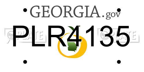 PLR4135 Georgia License Plate